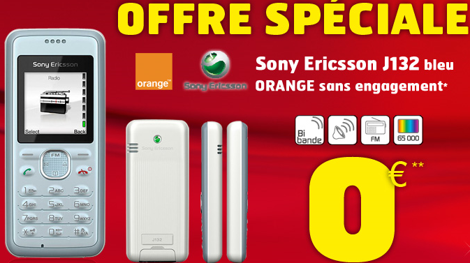 4 000 portable Sony Ericson J132 offerts par Internity