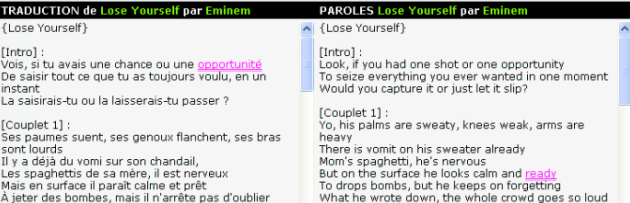 Trouver les paroles et le texte d'une chanson