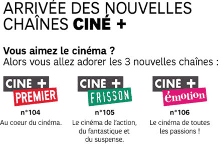 Les nouvelles chaînes Ciné + sont gratuites jusqu’à la fin janvier sur la box SFR