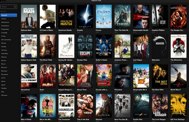 Voir Film Hd + Cast Application Popcorn Time, l'application du moment pour regarder un film sur votre