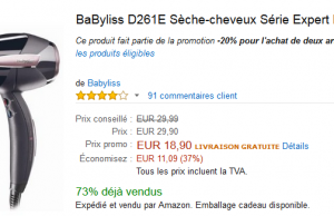 Sèche-cheveux Babyliss Expert Plus à 18,90 €