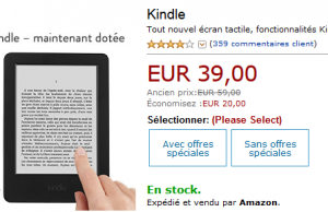 La liseuse numérique Kindle à seulement 39 €