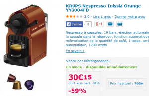 MisterGoodDeal : les cafetières Krups Nespresso (-59%) ou Philips Senseo (-62%) vendues à 30,15 €