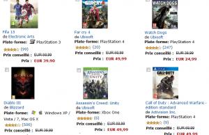 Promotion sur une sélection de jeux PS4, PS3, Xbox One, Xbox 360 et PC sur Amazon