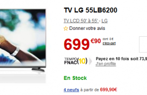 FNAC : Téléviseur LG 140 cm Full HD à 524 €
