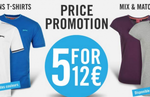 5 t-shirts Slazenger ou LA Gear à 12 €
