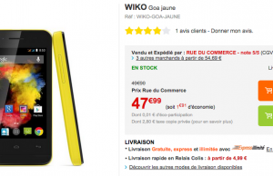 Smartphone Wiko Goa à 27,99 €