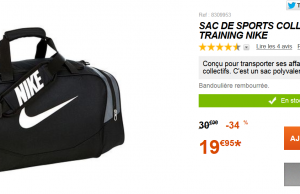 Decathlon : Sac de sport Nike à 19,95 € au lieu de 30 €