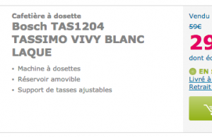 Cafetière Bosch Tassimo Vivy à 29 € (-51%)