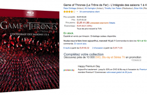 Game of Thrones : l’intégrale des saisons 1 à 4 en Blu-ray à 41,99 € – Premium Day Amazon