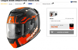 Casque moto Shark Speed-R Max Vision Duke à 110 € au lieu de 369 € (Taille XS et XL)