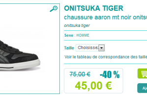 Asics Onitsuka Tiger Aaron à 39 € et MT à 45 € (livraison gratuite)