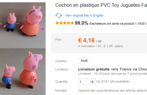 4 figurines Peppa Pig à 4,16 €