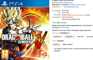 [Black Friday] Dragon Ball Xenoverse  sur PS4 et Xbox one à 24,99 € au lieu de 69,99 €