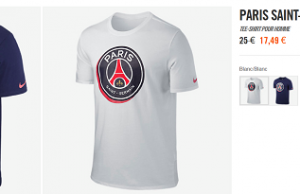 T-shirt Nike du PSG à 13,99 € au lieu de 25 € (livraison gratuite)