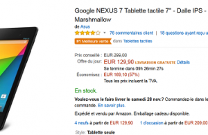 [Black Friday] Tablette tactile Google NEXUS 7 à 129 € au lieu de 299 € (-57%)