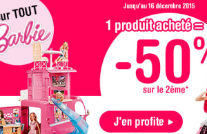 ToysRus : Un jouet Nerf ou Barbie acheté, le second à 50%