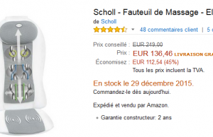 Le fauteuil de massage Scholl Elite à 136.46 € au lieu 249 € (-45%) !