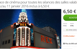 Place pour le cinéma Le Grand Rex à Paris à 6,50 € au lieu de 11 €