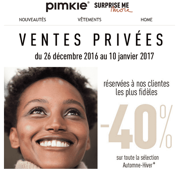 Vente Privée Pimkie : 40% de réduction sur la collection automne hiver