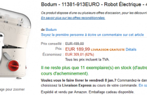 Robot pâtissier Bodum à 180 € au lieu de 299 € (-40%)