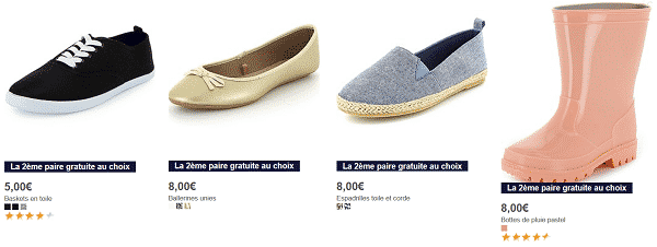Kiabi : une paire de chaussures achetée = une paire offerte