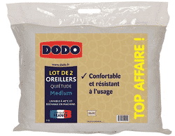 Lot de 2 oreillers Dodo à 11,20 € au lieu de 28 € (-60%)