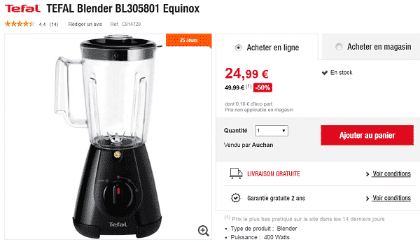 Assortment classmate To emphasize Blender Tefal BL305801 Equinox à 24,99 € au lieu de 49,99 € (-50%) - Le Bon  Plan