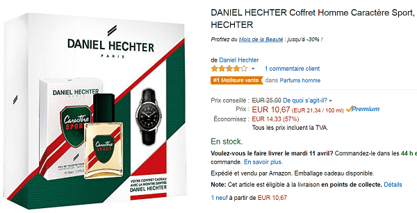 Coffret Parfum Daniel Hechter + montre à 10 €