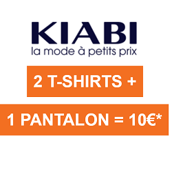 Kiabi : 1 pantalon + 2 t-shirts pour enfant à 10 €
