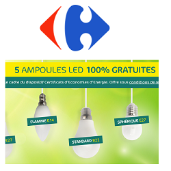 Carrefour offre 5 ampoules LED gratuites