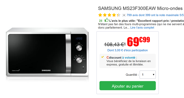SOLDES ! Achat Micro ondes pas cher