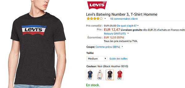 Bon Plan Promo t-shirt Levis