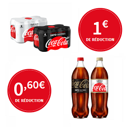 Bon de réduction Coca-Cola valable en hypermarché (bouteilles et canettes)