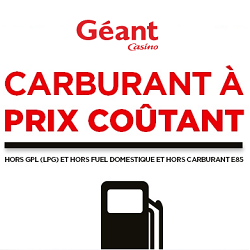 Carburant à prix coûtant chez Geant Casino