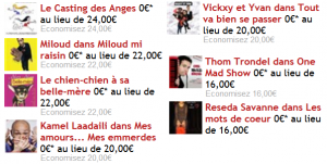 Place gratuite pour des spectacles