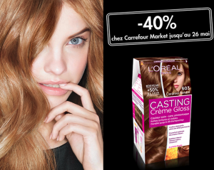 40% de réduction sur les couleurs Casting Crème Gloss de l’Oréal