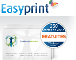250 cartes postales, flyers ou cartes de visite gratuites