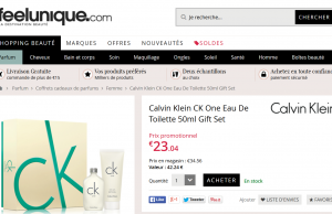 Coffret parfum Calvin Klein One (50ml) et Gel Douche Ck One (100 ml) à 23,04 € !