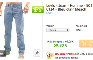 Grosse promotion sur les jeans Levi’s 501