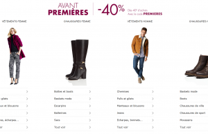 – 40% sur le prêt à porter de nombreuses marques (Esprit, Chevignon, Naf Naf, Morgan, Pepe Jeans, Geox…)