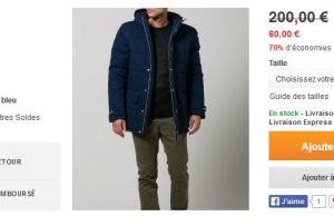 Manteau Adidas à 60 € au lieu de 200 €(-70%) sur Zalando
