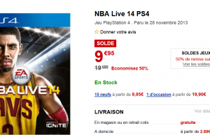 NBA Live 2014 sur PS4 et Xbox One à 9,95 € chez la Fnac