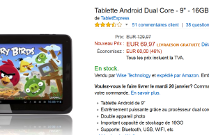 -46% sur une tablette Android Dual Core vendue 69,97 €