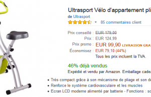 -44% sur un vélo d’appartement vendu à 99,90 € (livraison gratuite)