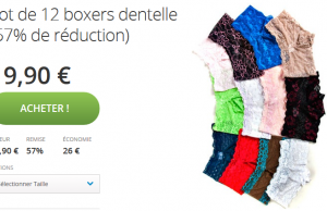 Lot de 12 boxers en dentelle à seulement 19,90 €