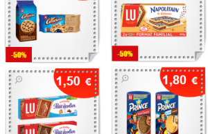 50% de réduction sur les paquets de gâteaux LU (Prince, Petit Ecolier, Granola, Pim’s…)