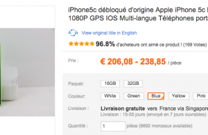 iPhone 5C reconditionné 16 Go à 209 € et 32 Go à 238 €