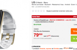 Montre connectée LG G watch à seulement 79 €