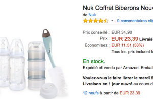 Super bon plan sur un coffret biberons Nuk à 11,69 €